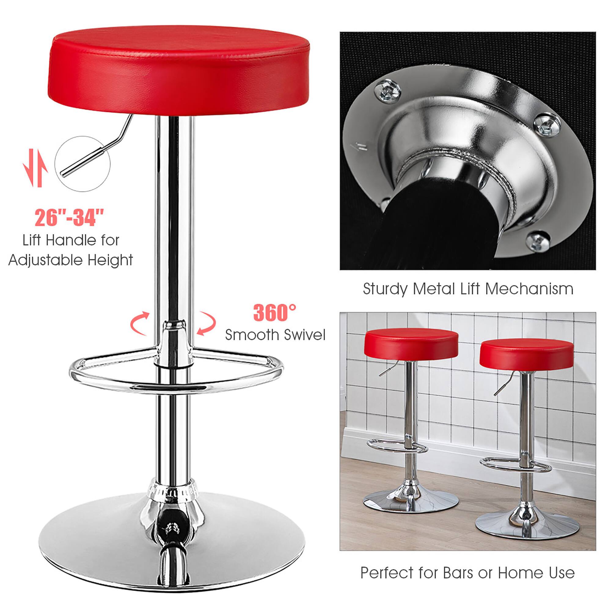 26"-34" Lift Handle for Adjustable Height, 360° Smooth Swivel, Sturdy Metal Lift Mechanism, Perfect for Bars or Home Use