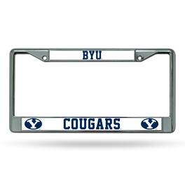 Rico Industries - Brigham Young BYU Cougars - 12" x 6" Standard Size - Chrome Metal License Plate Frame - Multi