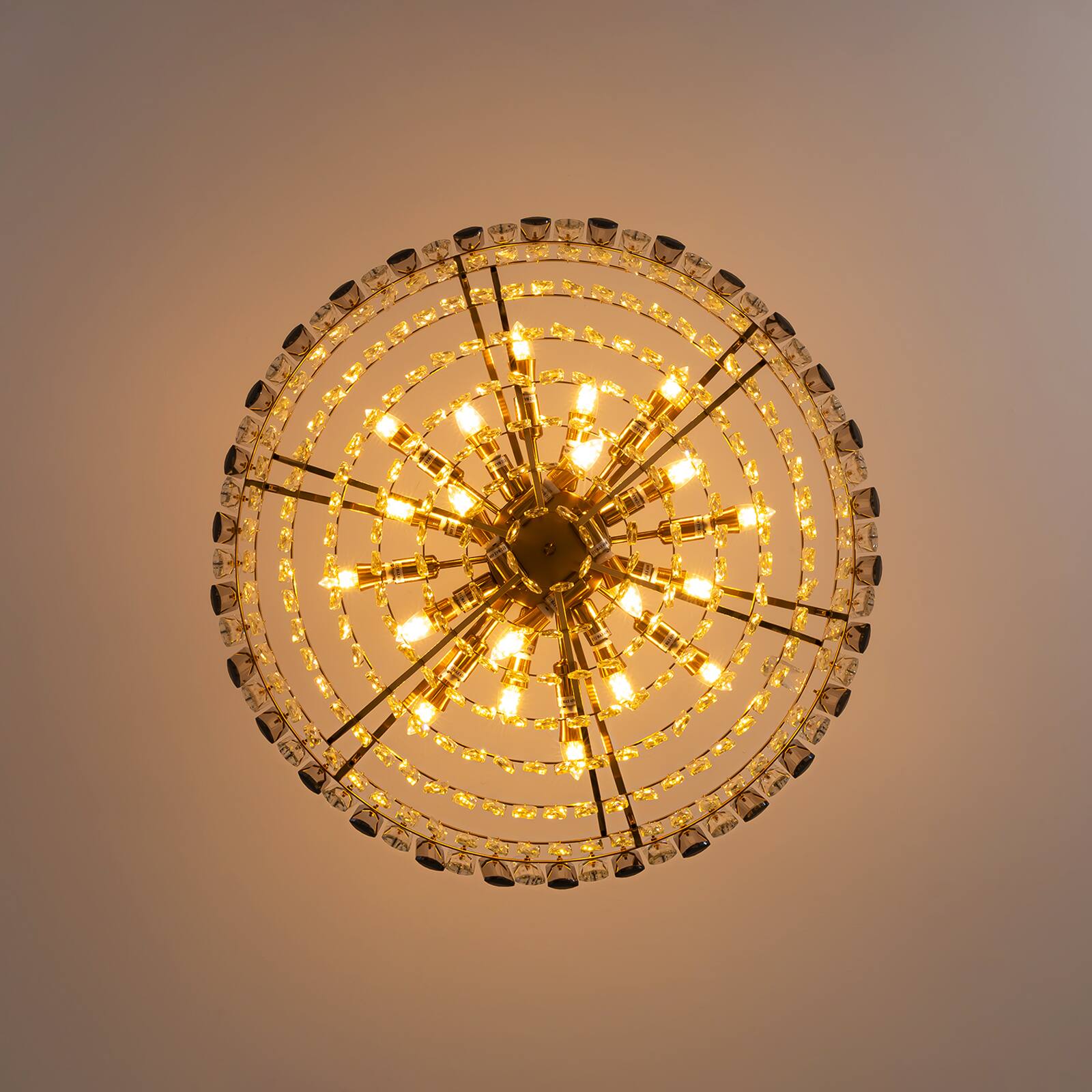 Alt View 8. Siljoy - 31.5" 20-Light Gold Brass Crystal Chandelier, Modern Luxury Light for Dining Room Living Room Bedroom Foyer - Gold Brass.