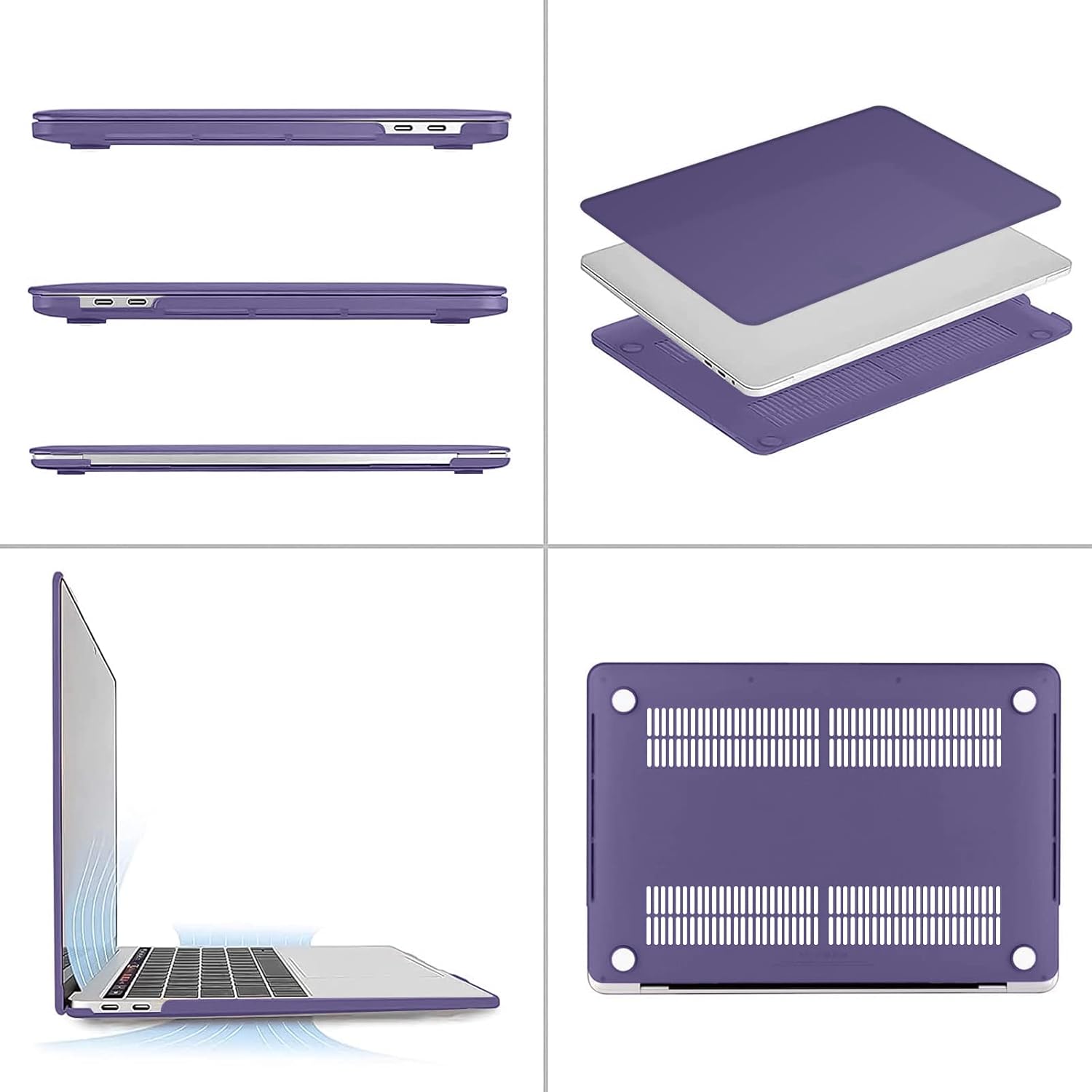 Alt View 1. mosiso - MacBook Pro 13" hard shell case with keyboard skins, screen protector and storage bag - Imperial Purple.