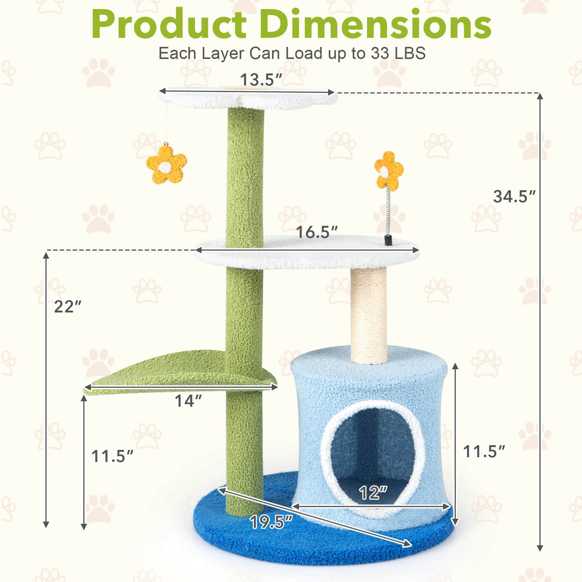 Product Dimensions

Each Layer Can Load up to 33 LBS

13.5"
34.5"
16.5"
22"
14"
11.5"
11.5"
19.5"
12"