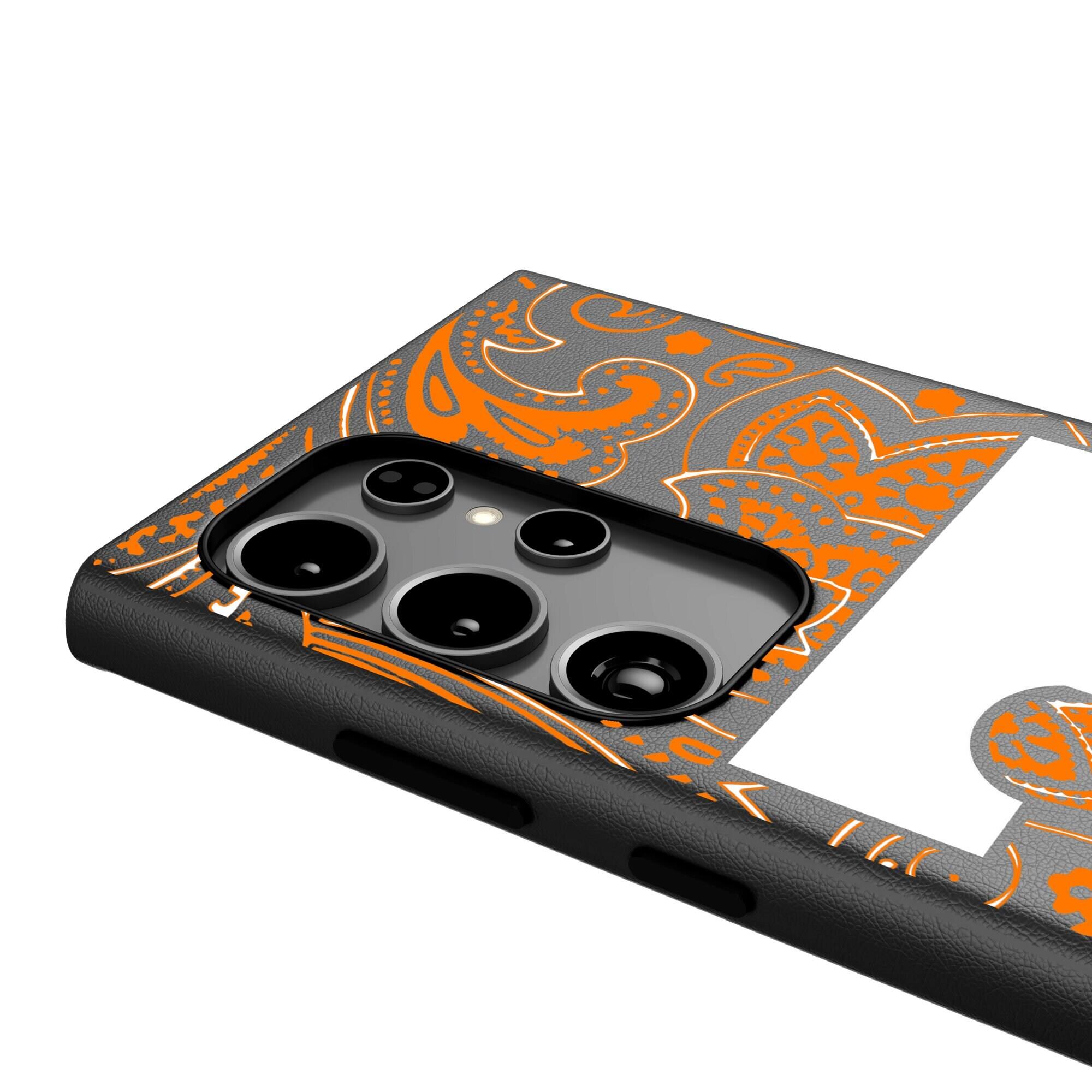 Alt View 3. Keyscaper - Tennessee Volunteers Paisley Galaxy Magnetic Bump Case - S25 Ultra - Black.