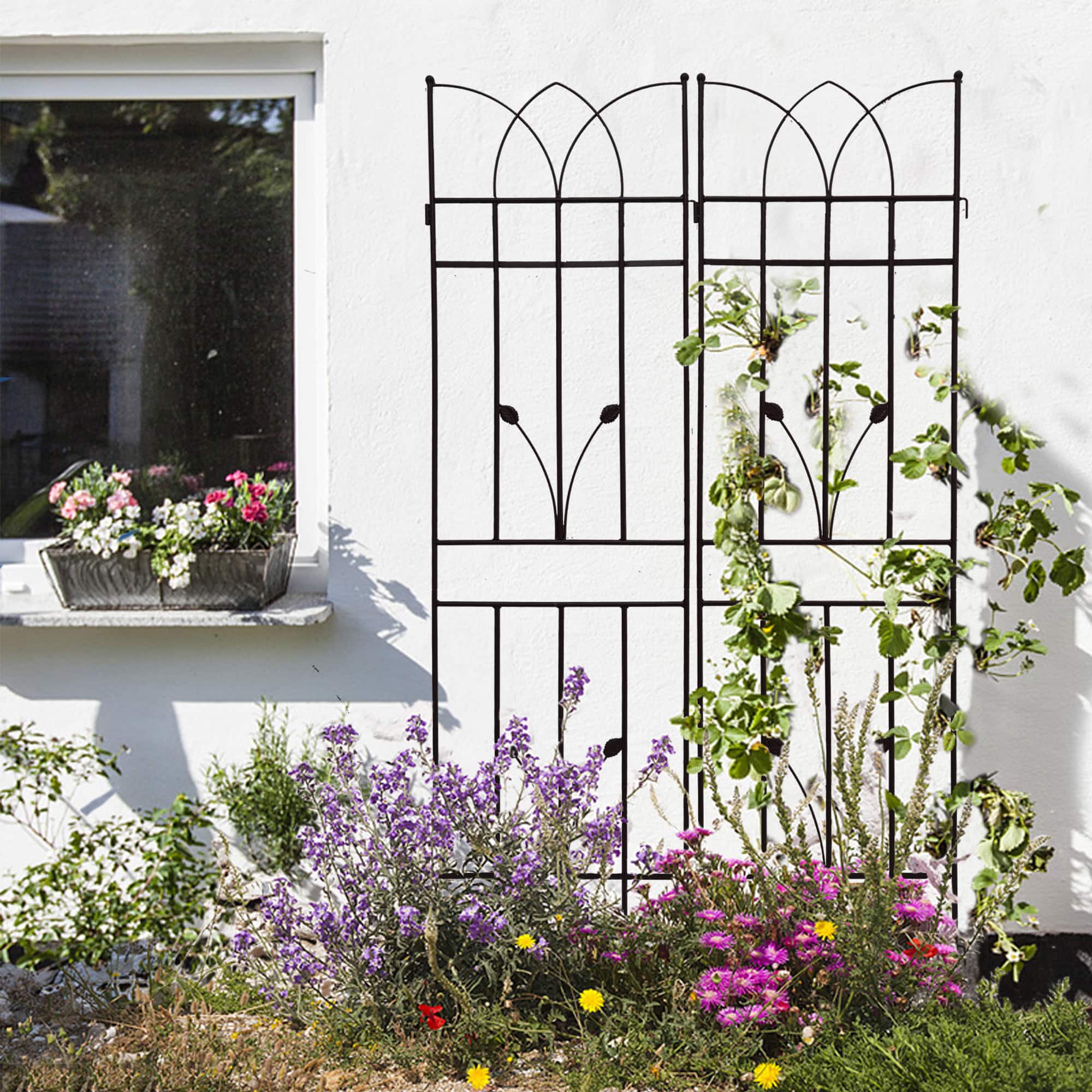 Loheer - Rustproof Metal Garden Trellis 2 Pack 5.9 ft x 1.48 ft for Climbing Plants Outdoor price history on PriceWatchPro