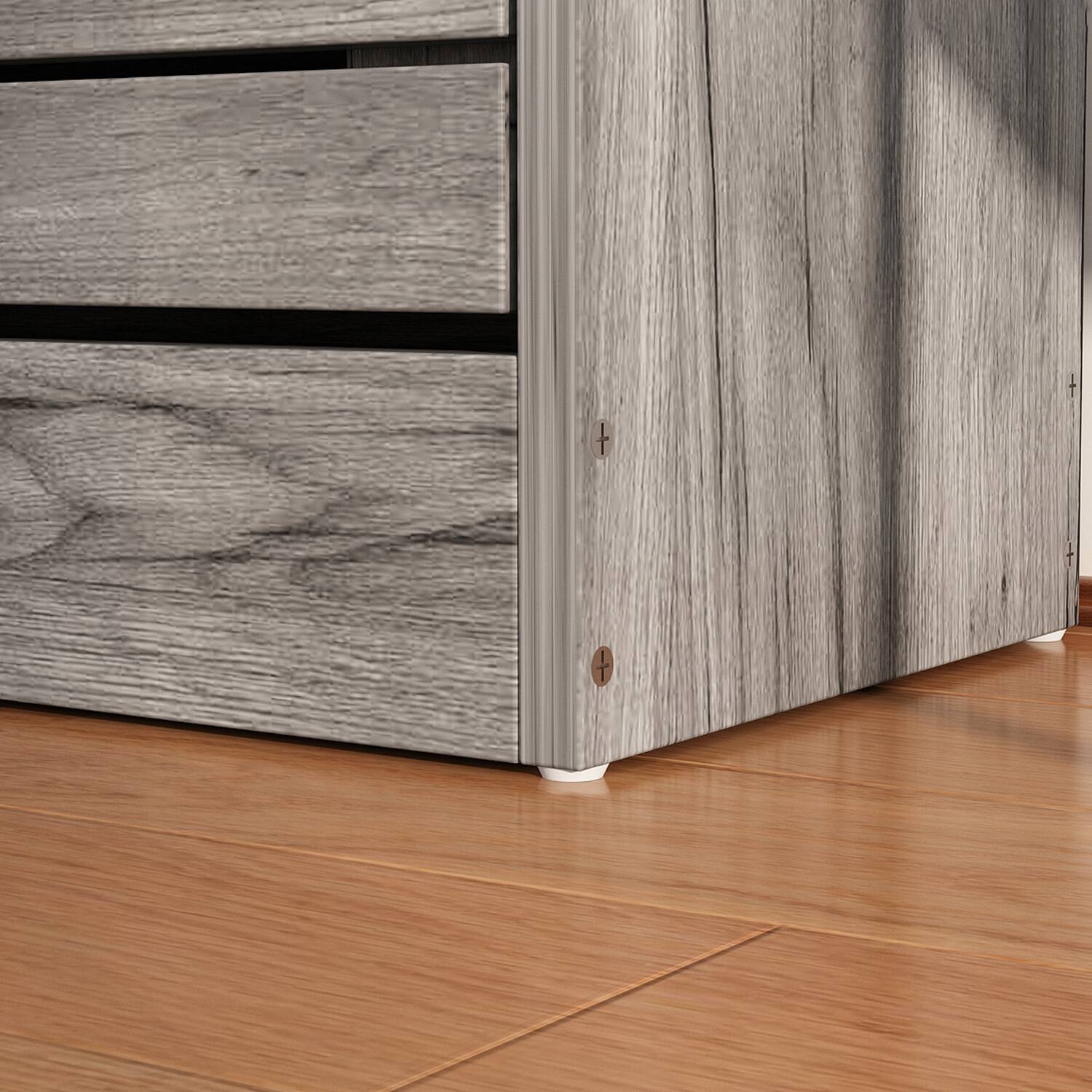 Alt View 6. Famapy - Famapy Multi - Tier Flip - Down Shoe Storage Cabinet – Rustic Wood Finish, Adjustable Shelves for Neat Entryway - Gray.