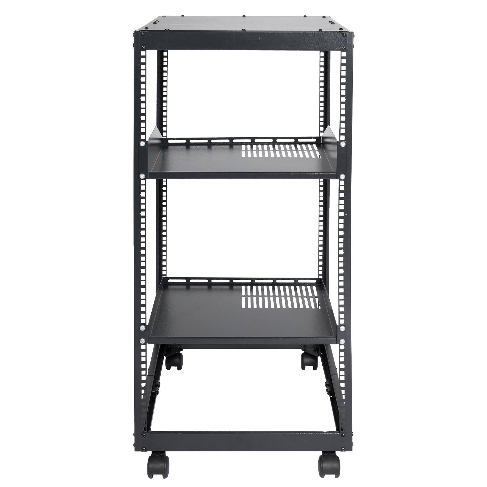 Alt View 5. VEVOR - 20U Open Frame Server Rack, 23-40 in Adjustable Depth, Free Standing or Wall Mount Network Server Rack, 4 Post AV Rack - Black.