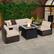 Alt View 4. Costway - 7 PCS Patio Furniture Set with 35" Propane Gas Fire Pit Table & Waterproof Cover - Brown.