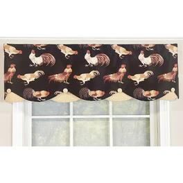 RLF Home - Cockadoodle Petticoat 3"Rod Pocket Window Valance 50" x 15" - Black