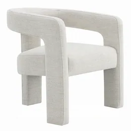 Manhattan Lane - Side Dining Chair Set of 2, Textured Boucle, Curved Back - Off White
