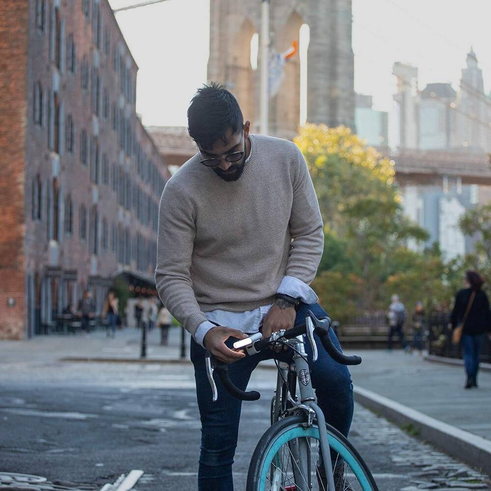 Alt View 3. RTMB - Solar Bike Light Set – USB/Solar Rechargeable, Waterproof, Front & Rear.