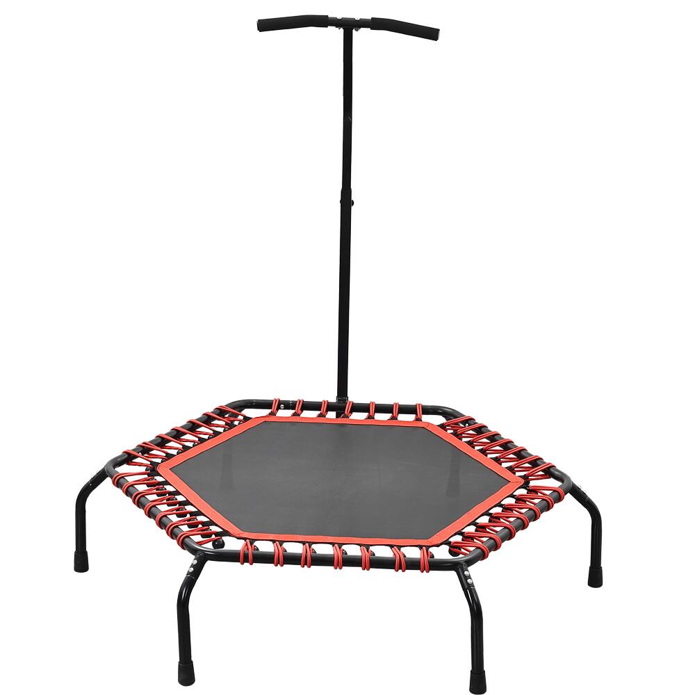 Front. Ainfox - Ainfox 48in Foldable Trampoline Hexagonal with Adjustable Foam Handle - red.