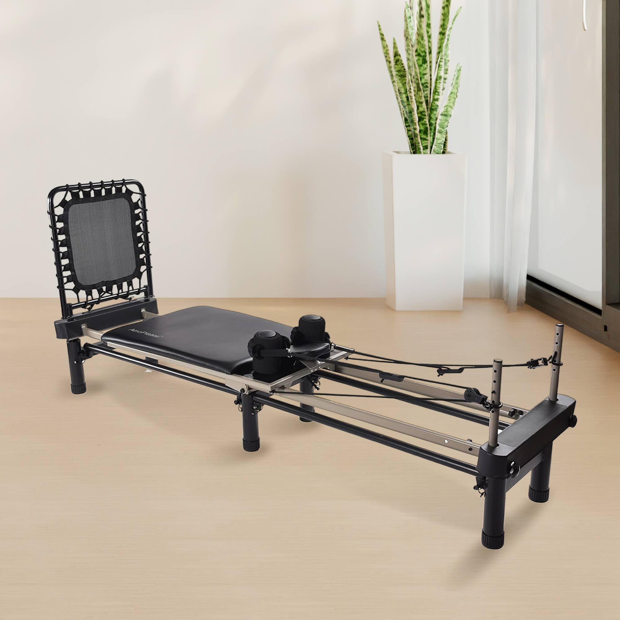 Alt View 8. AeroPilates - AeroPilates Premier Foldable Reformer Pilates Board Machine w/ Cardio Rebounder - Black.