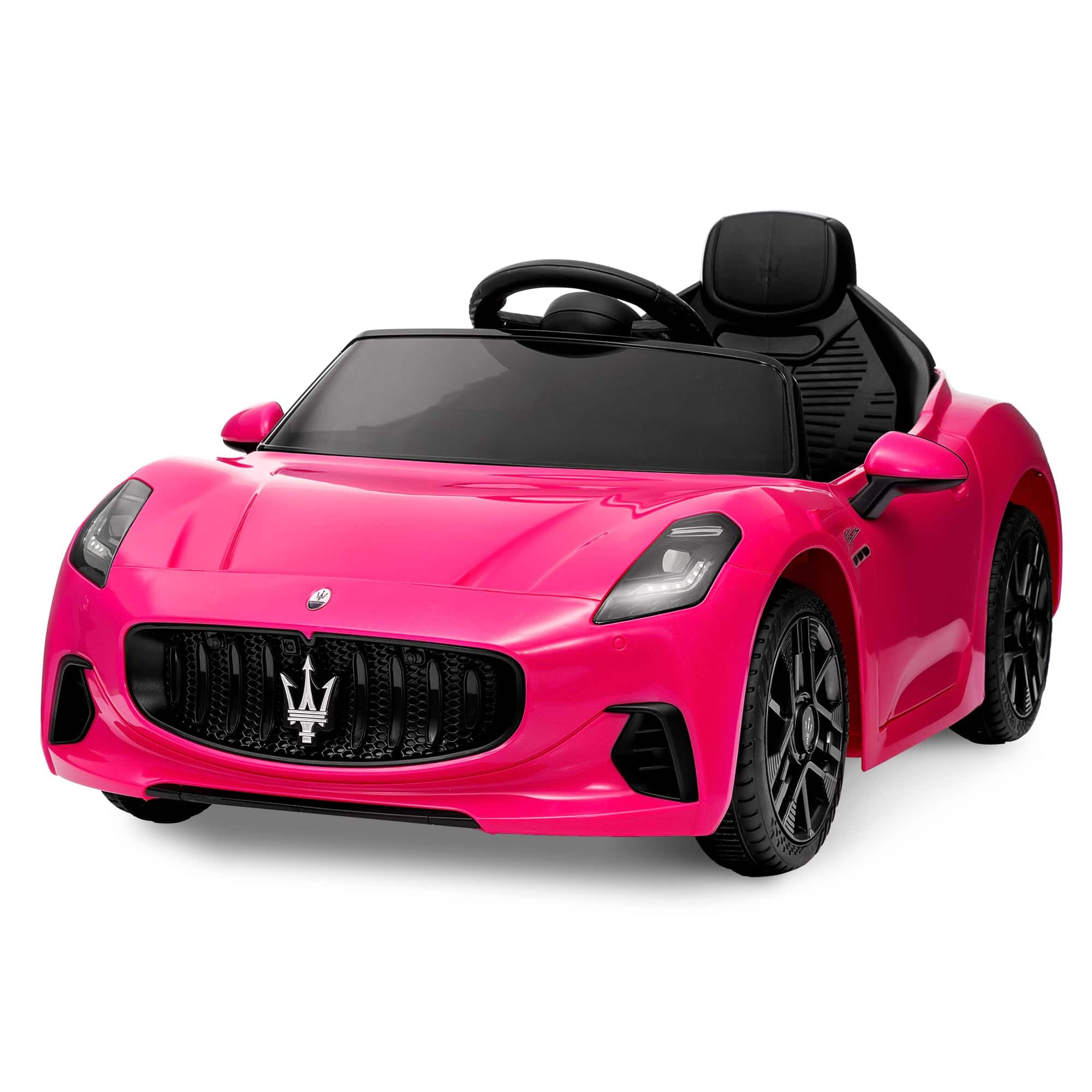 Front. Acekool - Ride on Car Licensed Maserati Gran Cabrio, 12v Electric Vehicle for Kids with Remote Control, Double Doors - Rose.