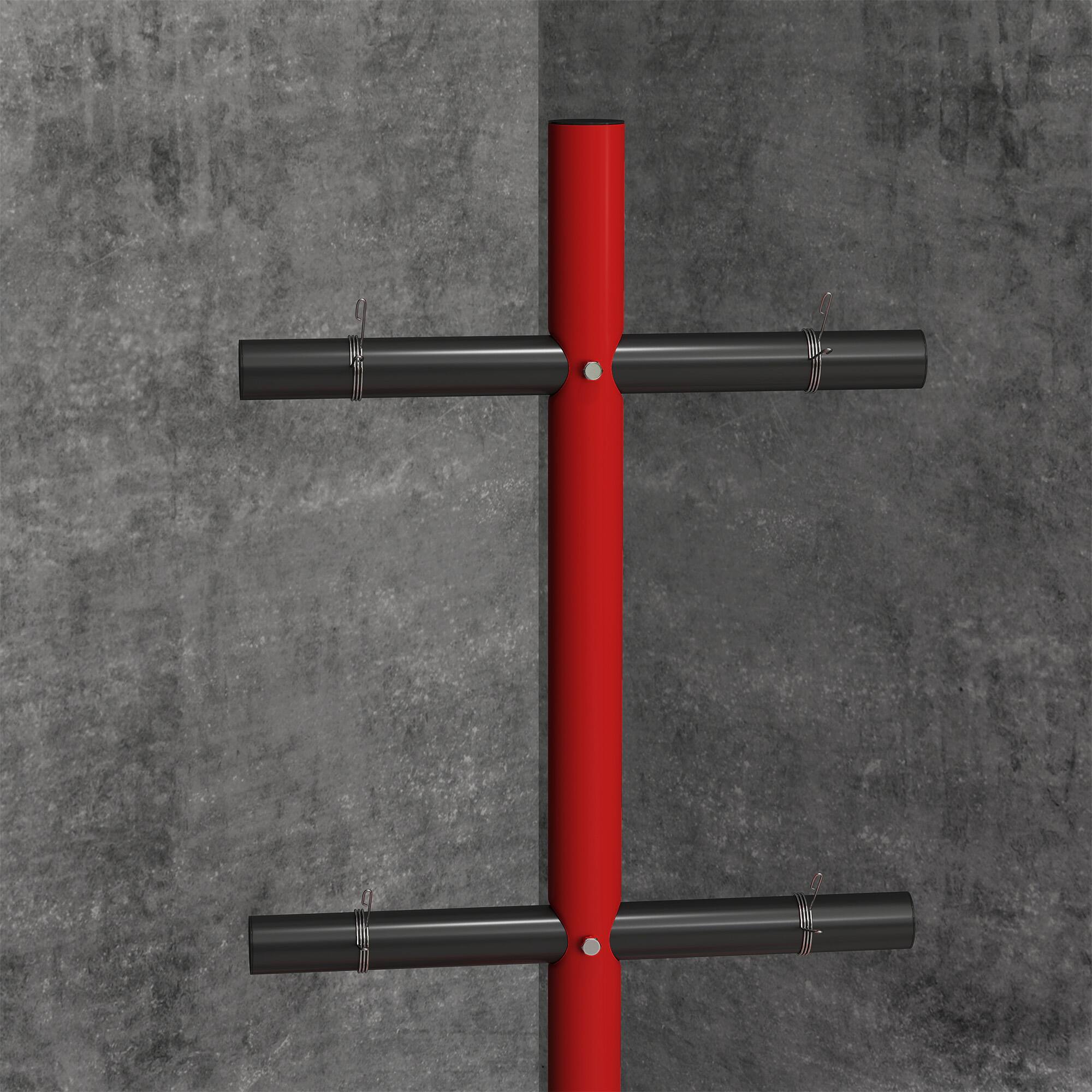 Alt View 8. Soozier - 2 Inch Weight Plate Rack, Plate Rack Holder for Olympic Weight Plates and Bars - Red.