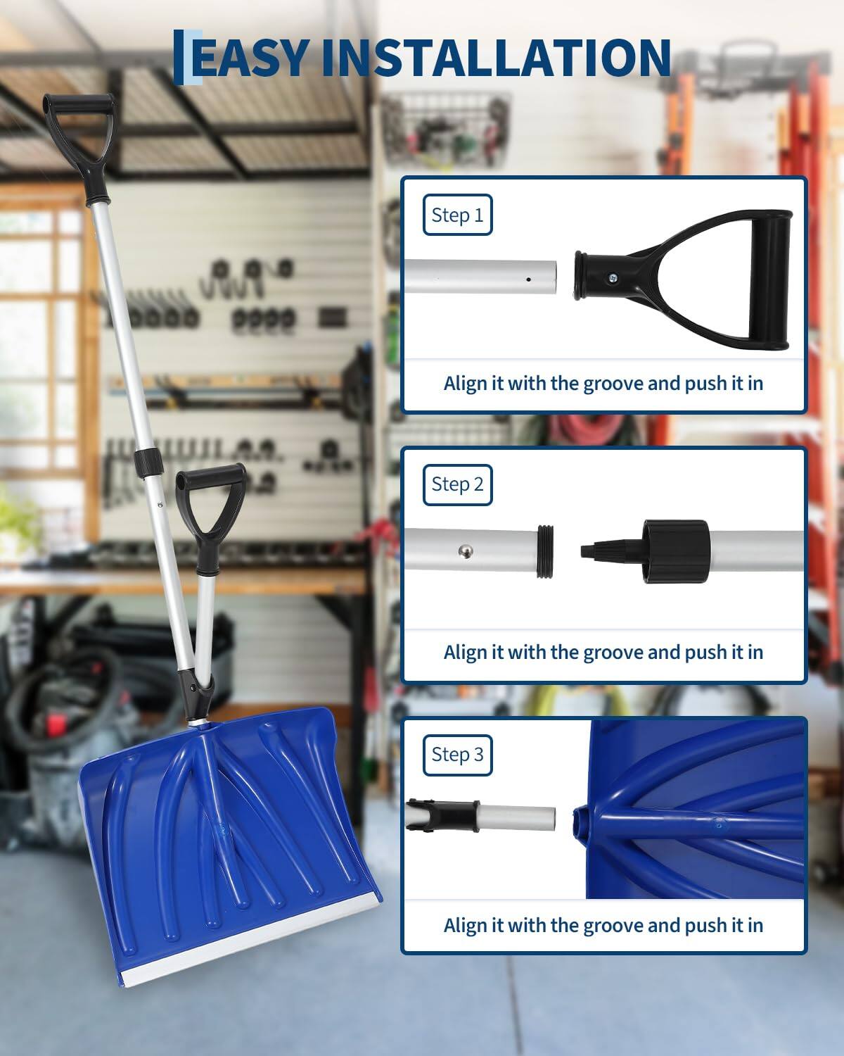 EASY INSTALLATION

Step 1  
Align it with the groove and push it in

Step 2  
Align it with the groove and push it in

Step 3  
Align it with the groove and push it in