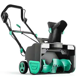 Babevy - 20" Electric Snow Blower - 15-Amp Brushless Motor, 25FT Throw Distance, 180° Rotating Chute & Dual LED Lights - Lake Green