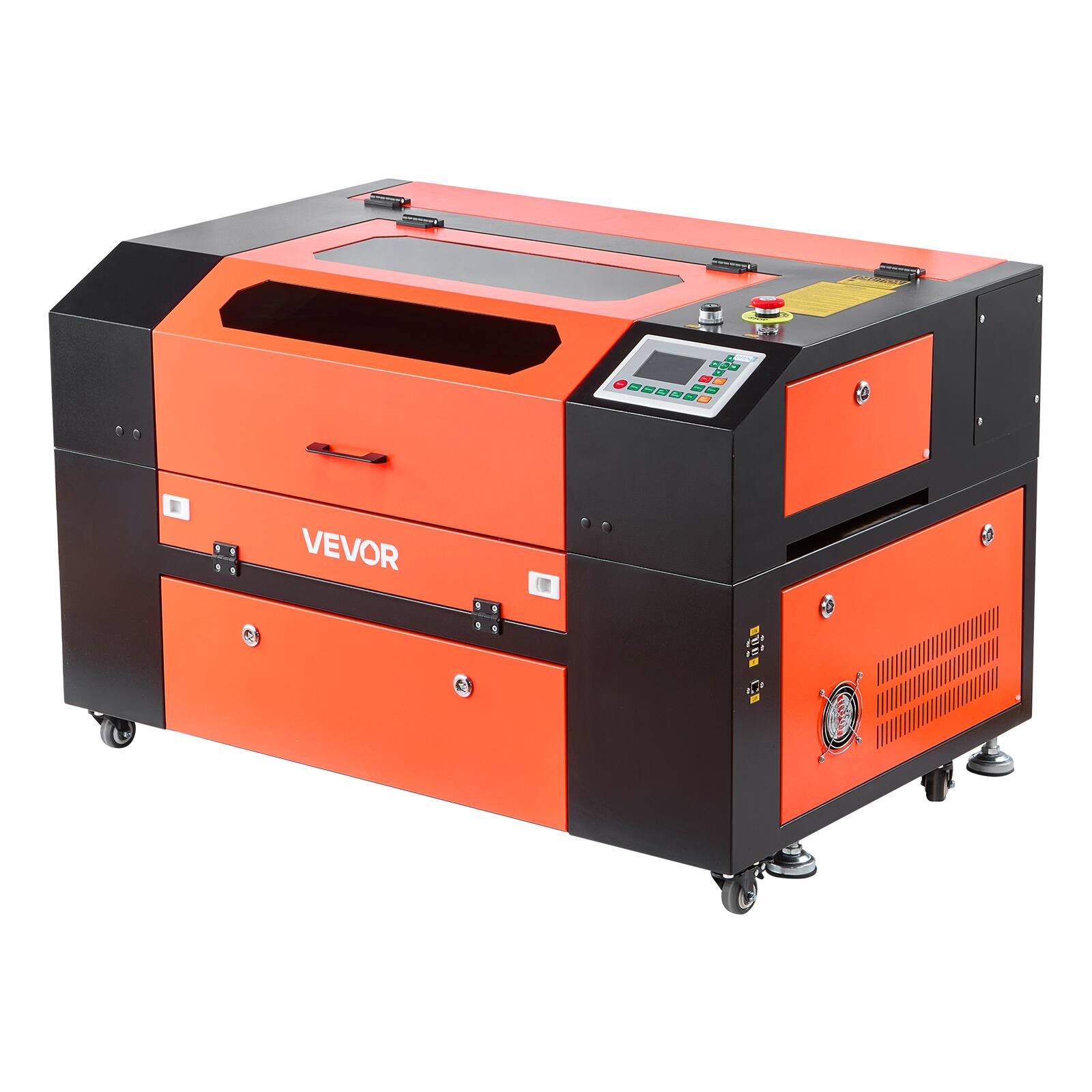 Alt View 5. VEVOR - 50W CO2 Laser Engraver, 20x12in, CO2 Laser Engraver Cutter Machine with 4 Way Pass Air Assist, Engraving Cutting Machine.