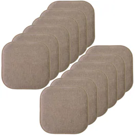 Sweet Home Collection - Alexis Memory Foam No Slip Back 16" x 16" Chair Pad Cushions, 12-Pack - Chocolate