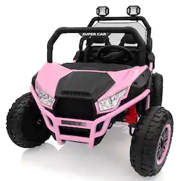 Acekool - 2 Seater 24V Ride On Car,Electric Vehicle Utv Car for Kids - Pink