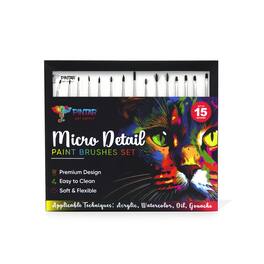 Pintar - 15-Piece Fine Detail Paint Brushes for Acrylic Painting - Watercolors - Crafts - Models & Face Painting