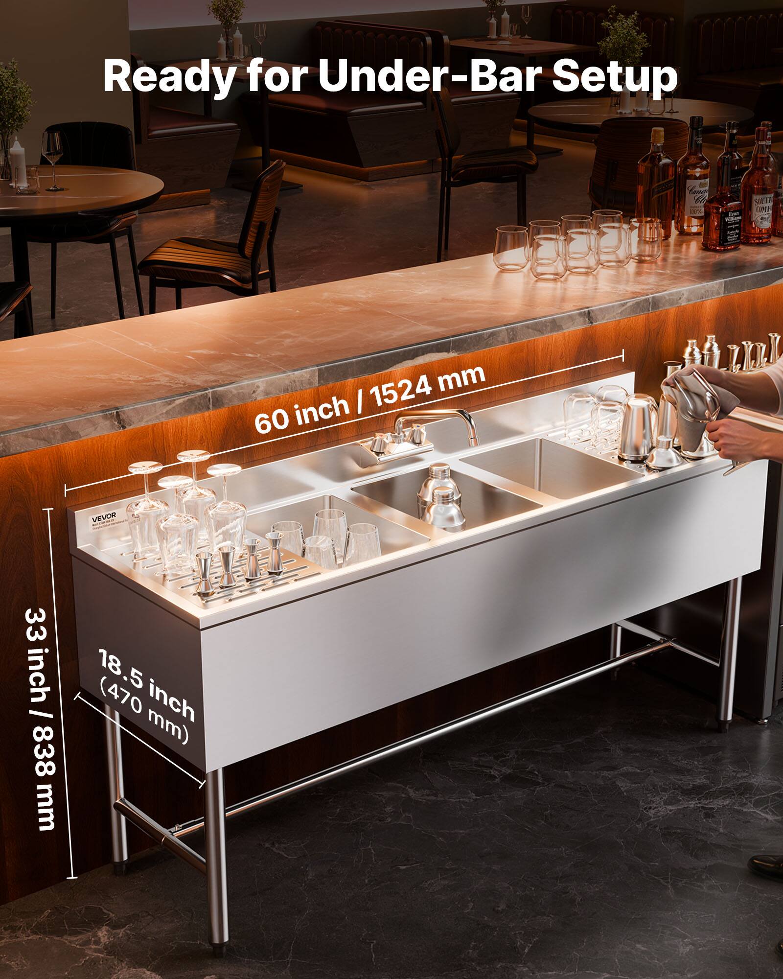 Ready for Under-Bar Setup

60 inch / 1524 mm

33 inch / 838 mm

18.5 inch (470 mm)