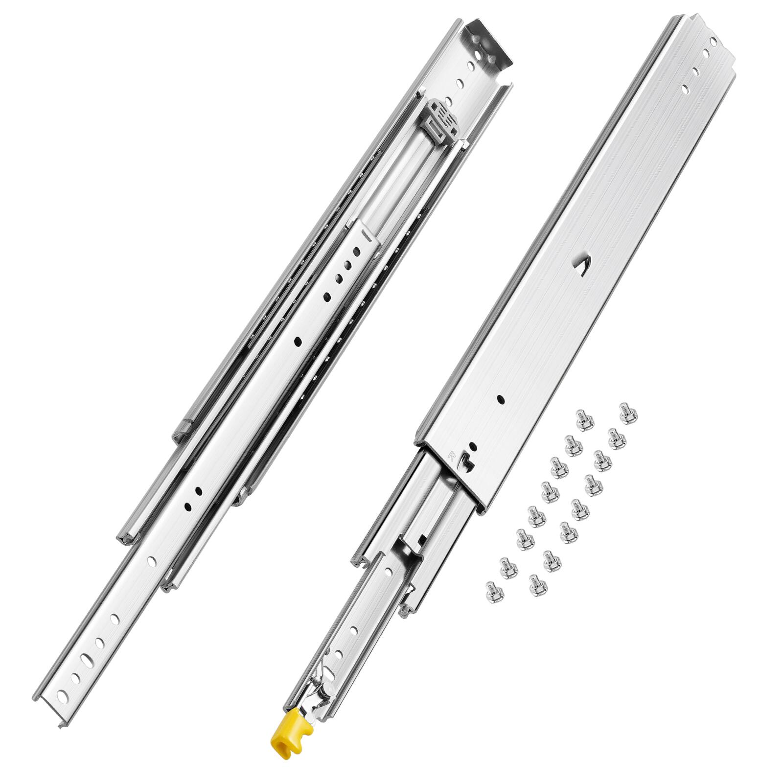 Alt View 5. VEVOR - Set of 2 Drawer Rails, Sizes Ranging from 16 to 60 inches, 500 lbs Weight Limit, Locking Mechanism Included - Silver.