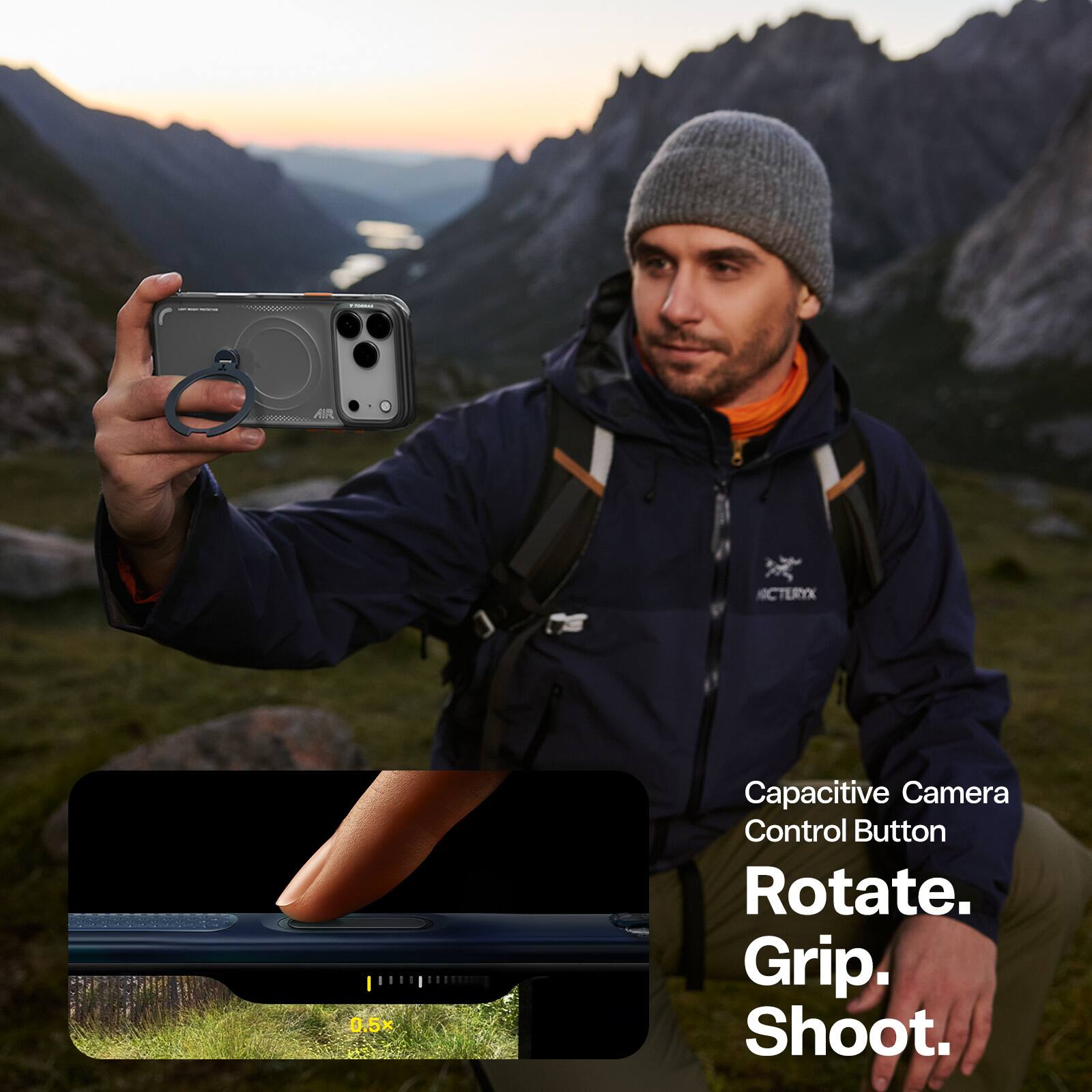 AIR CTERRYX 0.5x Capacitive Camera Control Button Rotate. Grip. Shoot.