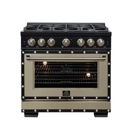 Forno Appliances - Valente 36" Dual Fuel Range - Black