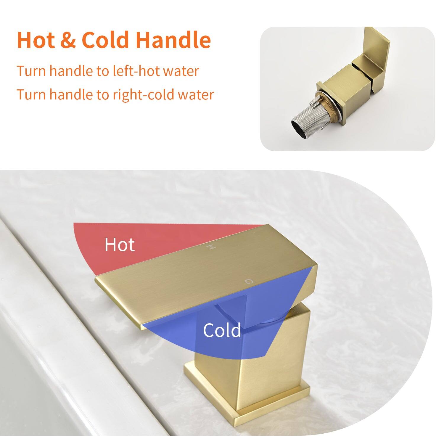 Hot & Cold Handle

Turn handle to left - hot water  
Turn handle to right - cold water

Hot  
Cold