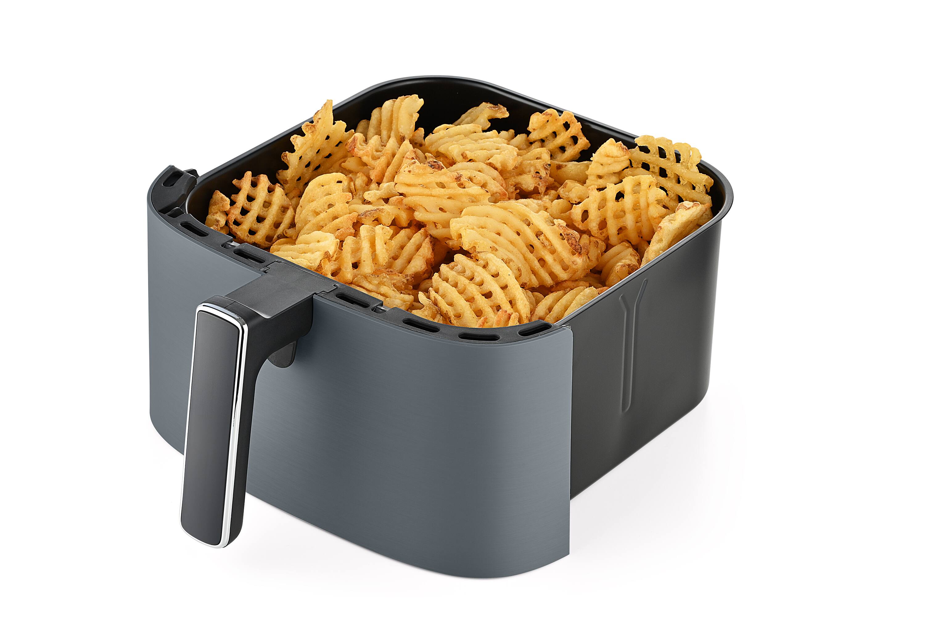 Back. Tru - 8 Quart Digital Air Fryer - Black.