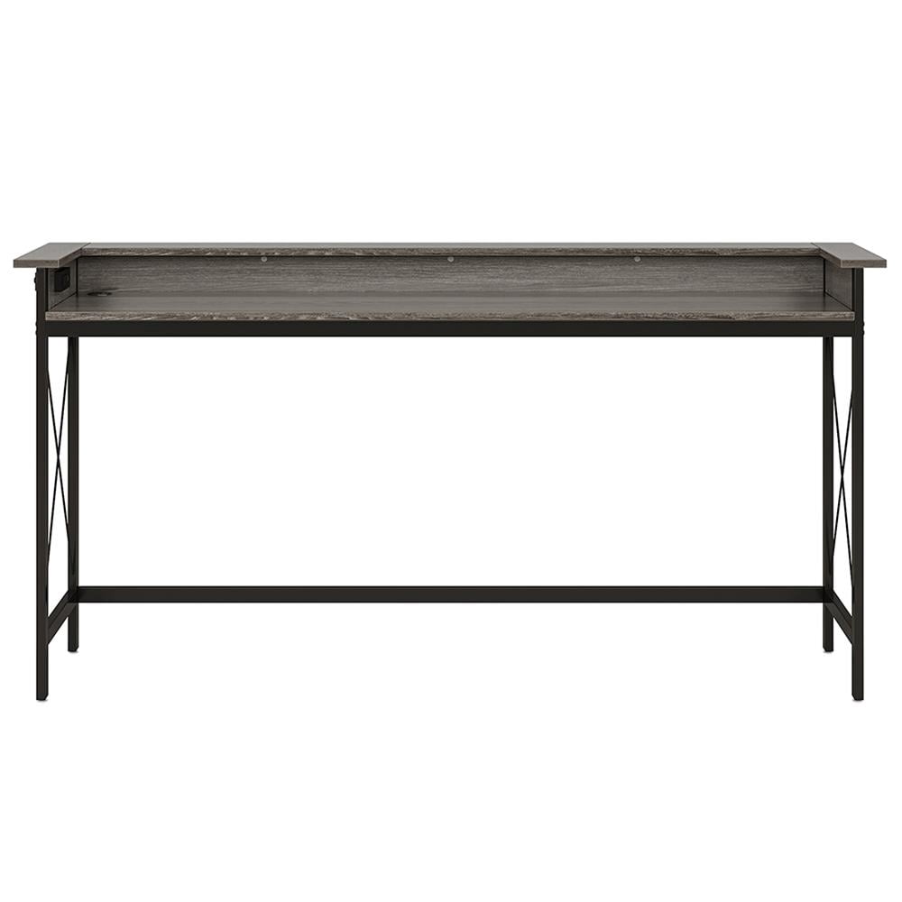 Back. Kadyn - Entryway Table, Console Sofa Table,Industrial Console Table, 70.9" Sofa Table with Outlets and USB Ports,Gray - Gray.