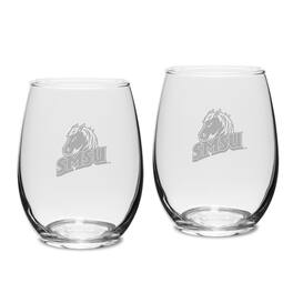 Jardine - Southwest Minnesota State Mustangs Two-Piece 15oz. Stemless Wine Glass Set - Multicolor