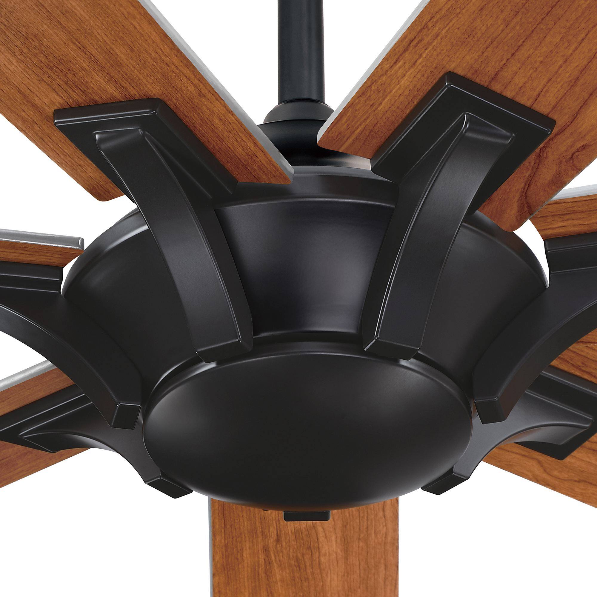 Alt View 6. Parrot Uncle - 72 in. Matte Black Industrial Reversible Blades Ceiling Fan with Remote without Light - Black.