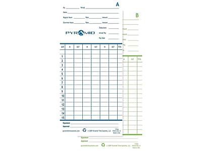 Alt View 1. Pyramid Time Systems - Pyramid Time Cards for 2600, 2650, 2650Pro, 6200 and 6400 Time Clocks, 100/Pack (42415) - White.