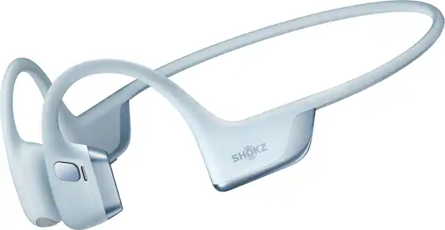 Front. Shokz - OpenRun Pro 2 Wireless Bone Conduction Open-Ear Bluetooth Sports Headphones - Sky Blue.