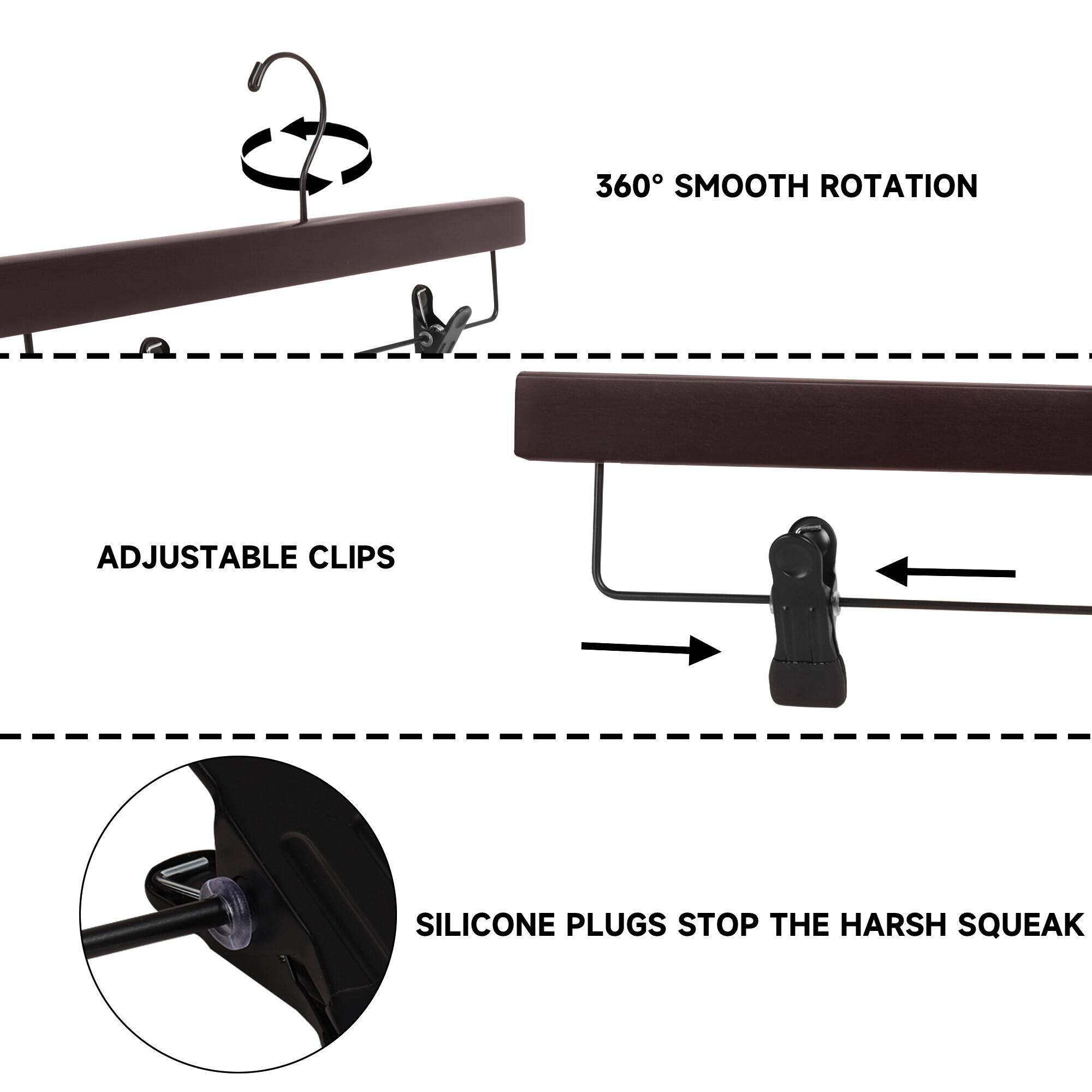 360° SMOOTH ROTATION

ADJUSTABLE CLIPS

SILICONE PLUGS STOP THE HARSH SQUEAK