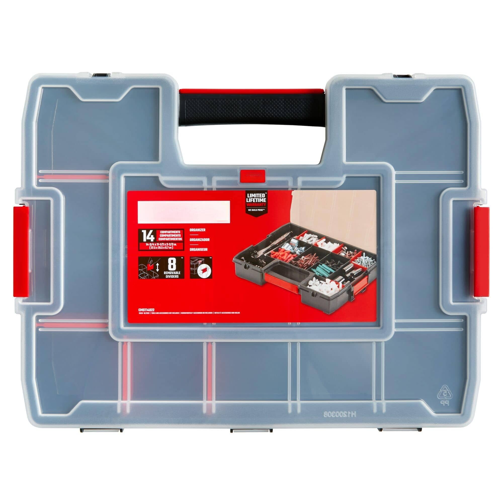 HM 1810 - CRAFTSMAN Storage Organizer Parts Organizer 3 Packs Lid Includes Secure Latch - Double Pack
