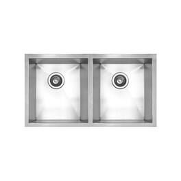 Whitehaus - Brushed Stainless Steel Chefhaus Series Double Bowl Undermount Sink - Silver