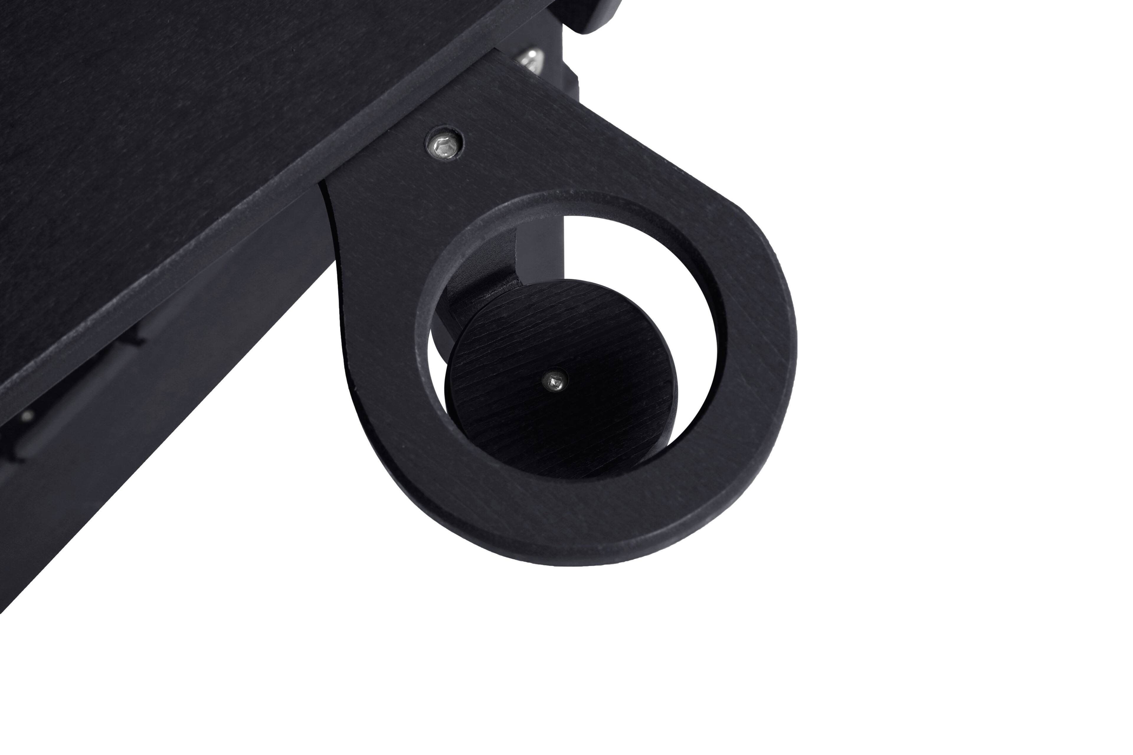 Alt View 2. GOODSILO - HDPE Folding Adirondack Chair with Dual Cup Holder - Wood Texture - Black.