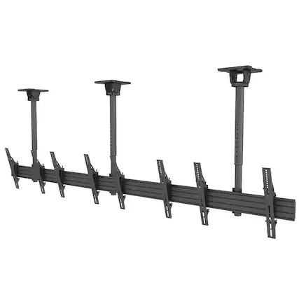 Front. Kanto - Menu Board Ceiling Mount System with Tilting Arms for 40" - 60" TVs, 4 Screens - Black.