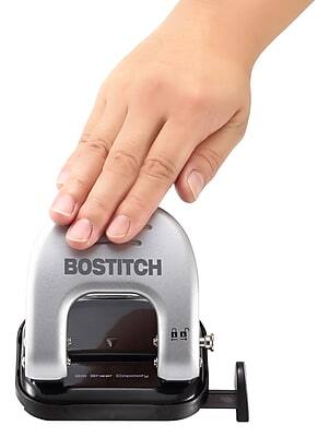 Alt View 1. Bostitch - EZ Squeeze 2-Hole Punch, 20 Sheet Capacity, Silver  - Multicolor.