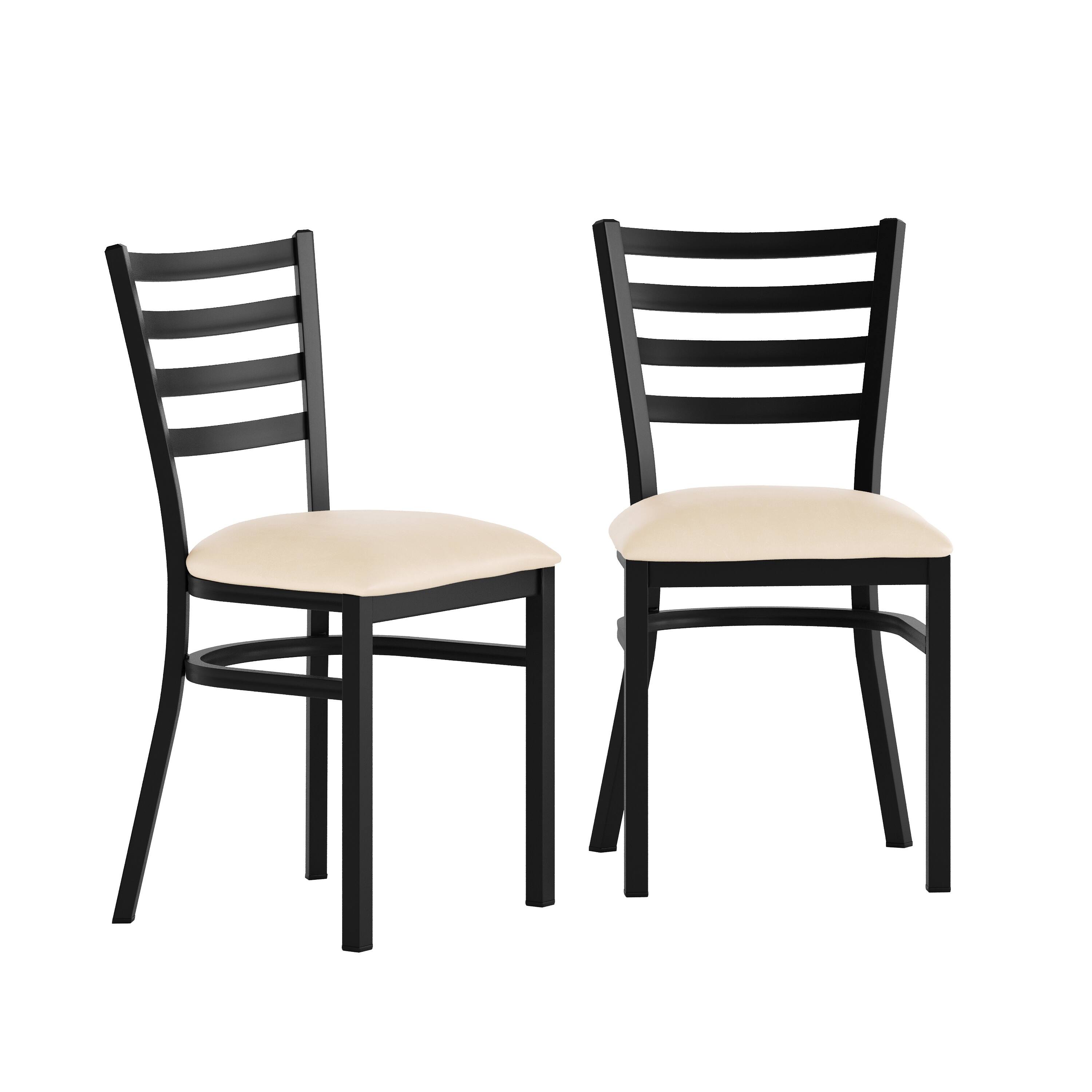 Tan Vinyl Seat/Black Metal Frame