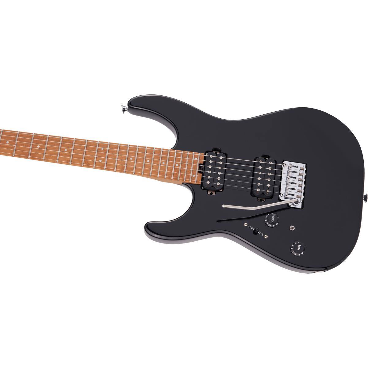 Alt View 4. Charvel - Charvel Pro-Mod DK24 HSH 2PT CM Electric Guitar - Gloss Black, Left-Handed.