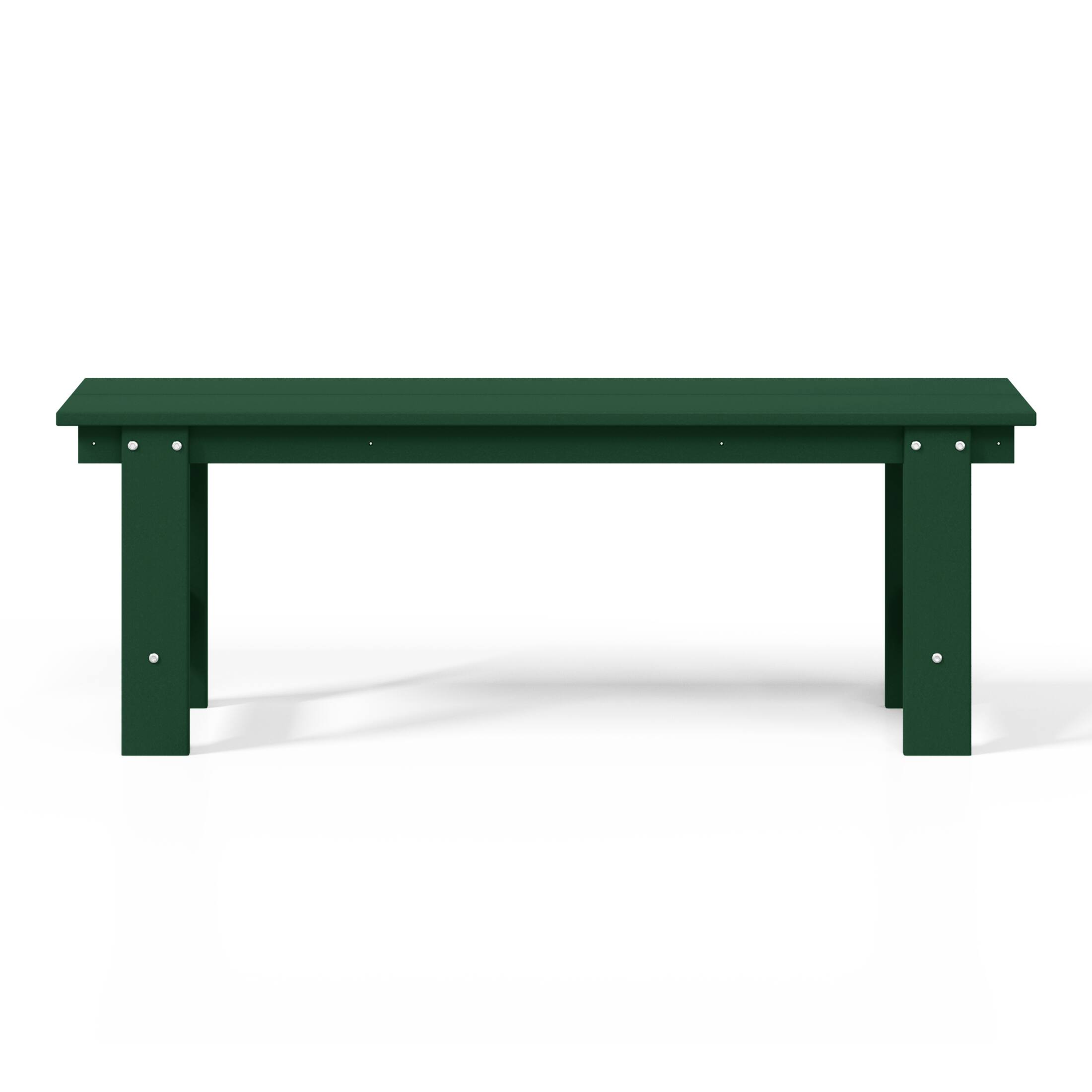 Alt View 1. WestinTrends - WestinTrends Ashore Outdoor HDPE 48" Modern Backless Patio Bench - Dark Green.