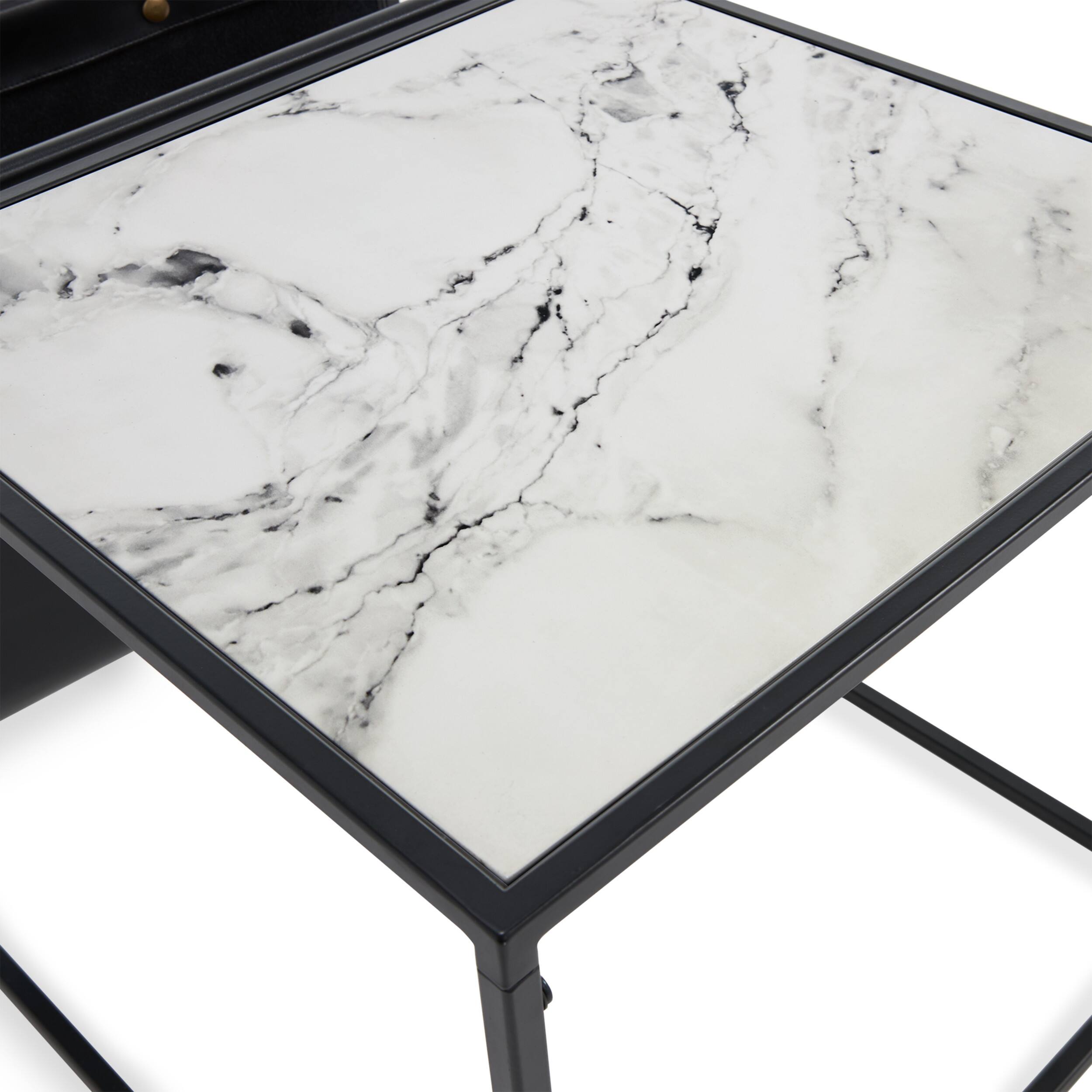 Alt View 11. Click Decor - Wilson Magazine Storage End Table, Marble Print - White Marble Print.