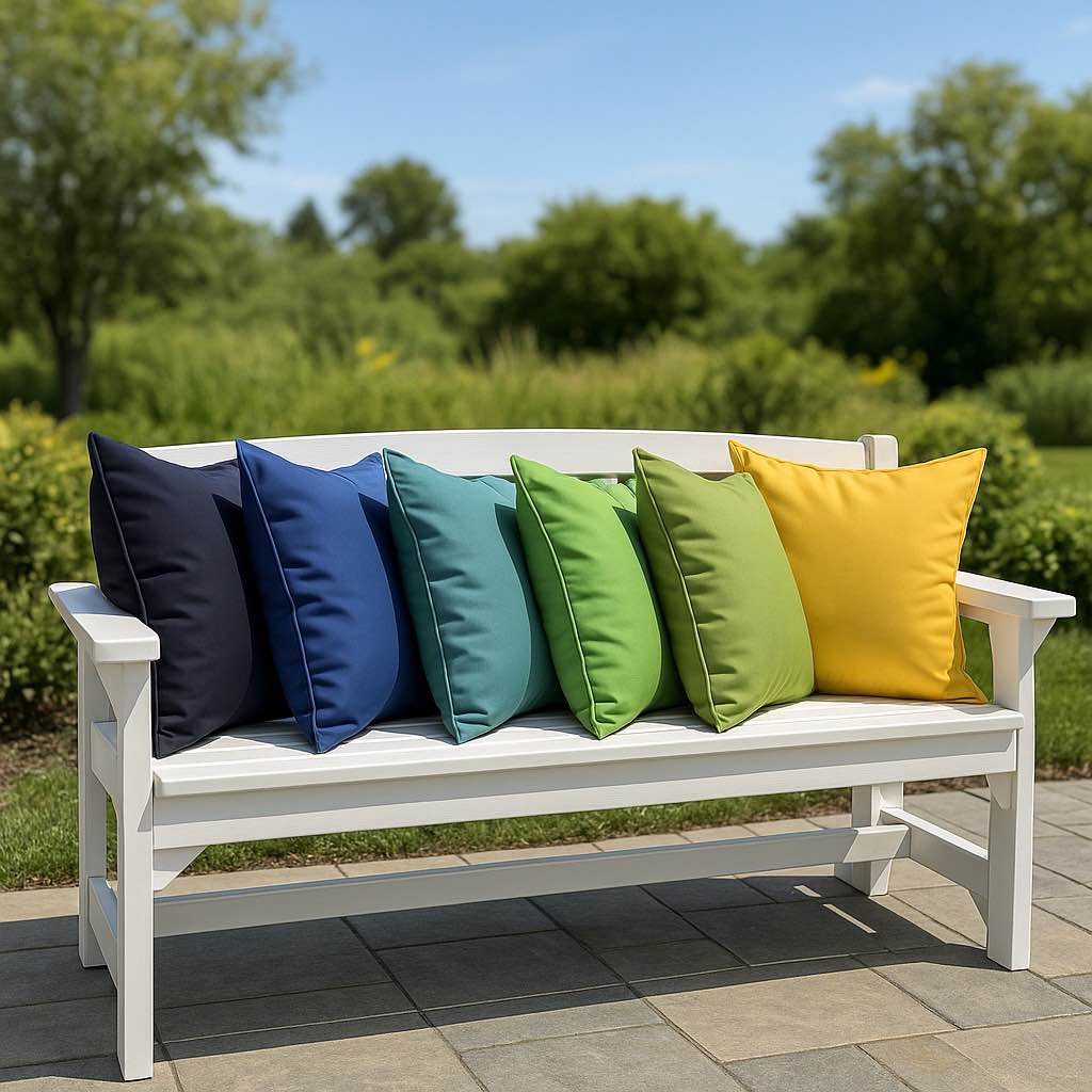 Left. LuXeo - 2-Pack Indoor-Outdoor Throw Pillow / Color:AQUA (Ceramic)Turquoise Size:18" x 18" - Aqua.