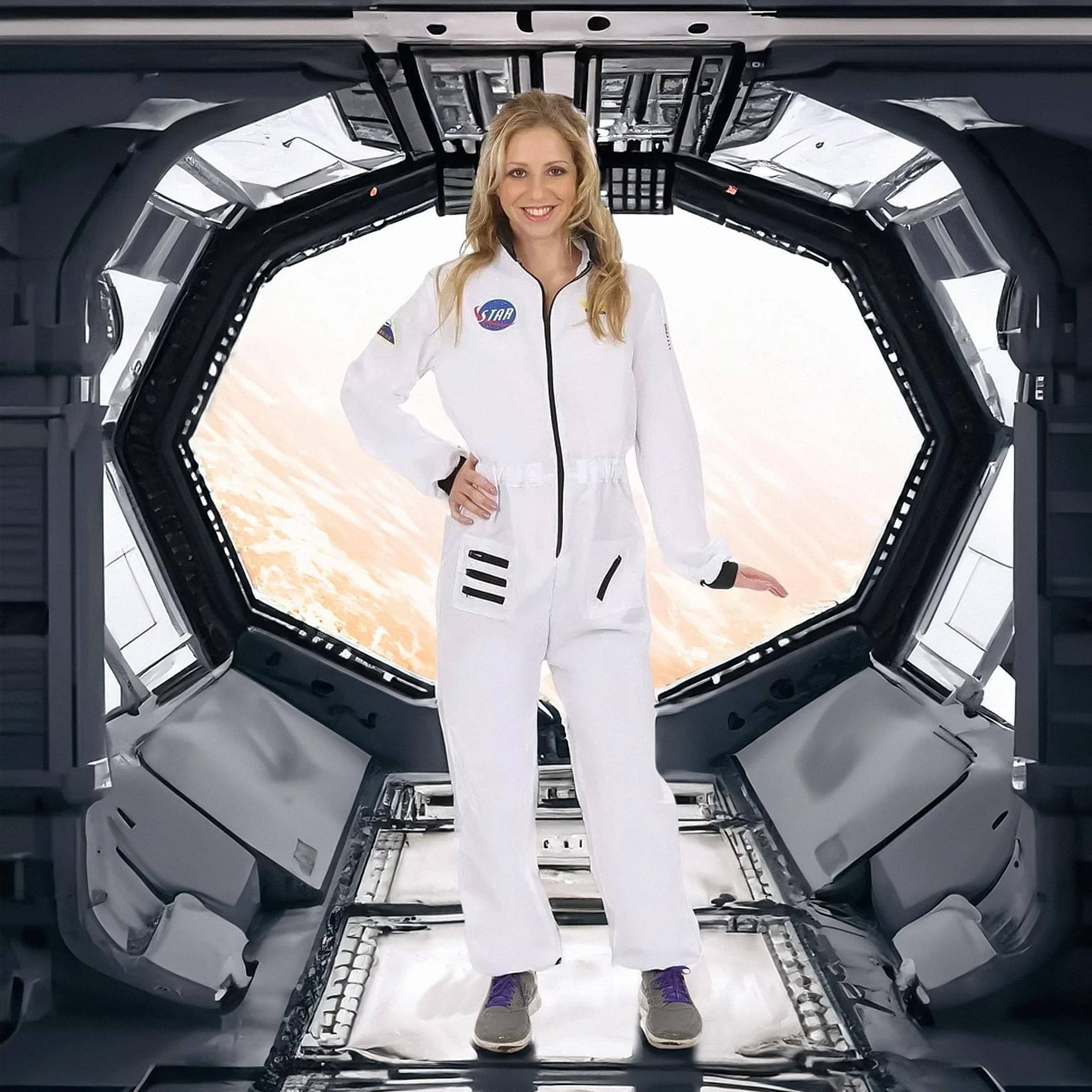 Alt View 2. Angels Costumes - Women's White Astronaut Costume - Small - White.