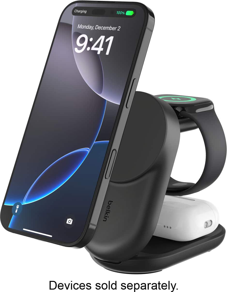 Charging 100% Monday, December 2 9:41. Belkin Devices sold separately.