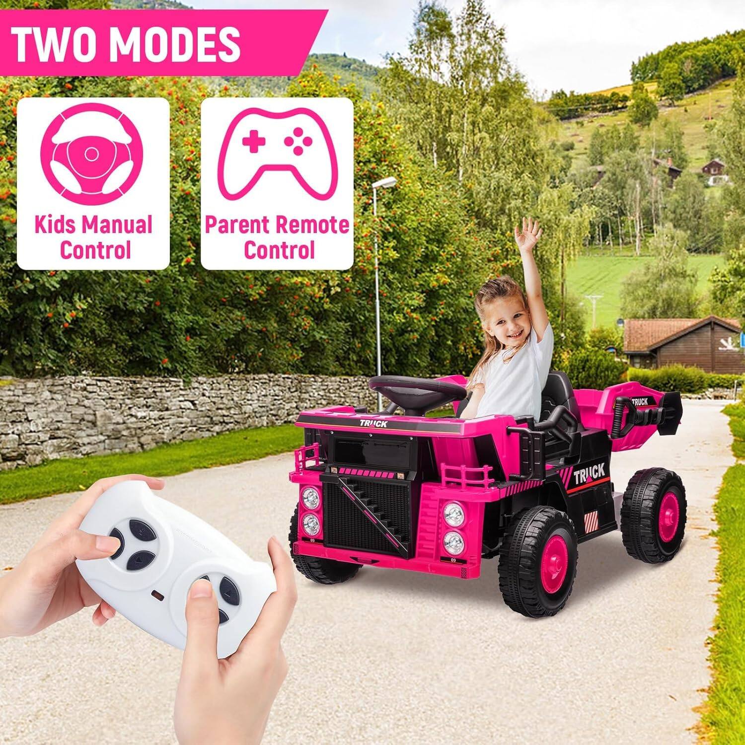 TWO MODES

Kids Manual Control  
Parent Remote Control

TRUCK  
TRUCK