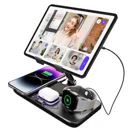 Luckbyte - 7-in-1 Magnetic Wireless Charging Station - Foldable Fast Charger for iPhone 16/15, Apple Watch, AirPods & Tablet