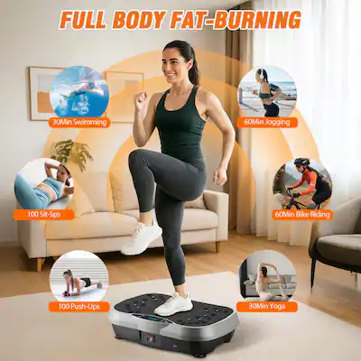 GlowWise - 3-mode vibration plate 400lbs capacity.Boosts weight loss, lymphatic drainage & full-body toning with resistance bands - Silver Gray GlowWise - 3-mode vibration plate 400lbs capacity.Boosts weight loss, lymphatic drainage & full-body toning with resistance bands - Silver Gray